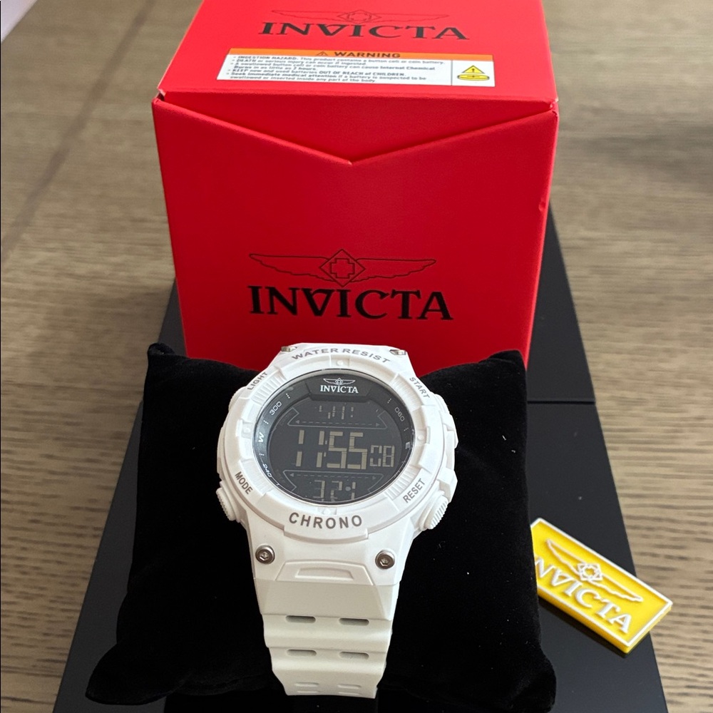 Invicta White Racing Burnout Digital Men’s Watch 52mm
